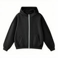 thumbnail image 5 of Stamzod Workout Jackets for Woman Solid Color Turndown Long Sleeve Zip Up Jacket with Pocket Casual Sweatshirt for Women Black XL, 5 of 8