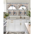 thumbnail image 4 of Texas Star Rustic Swag Curtains for Living Room/Bedroom Windows, Country Blue Berry Brown Wooden Plank Kitchen Curtains and Valances Set 36 Inch Length, Light Filtering Swags Valance Curtain Panels, 4 of 5