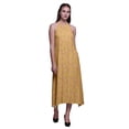 thumbnail image 1 of Bimba Robe Dos Nu Imprimée Feuilles pour Femmes Col Halter Long Tenue de Plage RayonDress-TTTG, 1 of 1