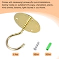 thumbnail image 4 of Uxcell Ceiling Hooks Wall Mounted 65mm Round Plate Iron Gold Tone 3Pack, 4 of 5