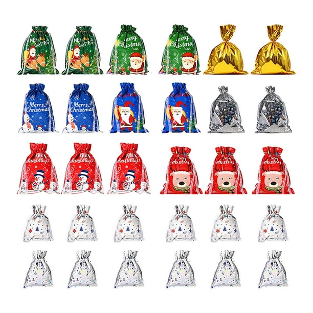 Bolsas de regalo navideñas reutilizables, 30 unidades