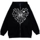 thumbnail image 3 of 2023Y2K Sudadera gótica oscura con cremallera de telaraña, sudadera con capucha de lana de estilo americano para otoño e invierno, prendas de vestir exteriores holgadas de estilo milenario, 3 of 5