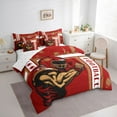 thumbnail image 3 of Castle Fairy Sport Football Bedding Comforter Set 7pcs for Female Men Adults,Rugby Ball Gamer Queen Bedding Sets Super Cozy,Brown Red Queen Sheet Sets,Ultra Soft Home Decor,Reversible, 3 of 8