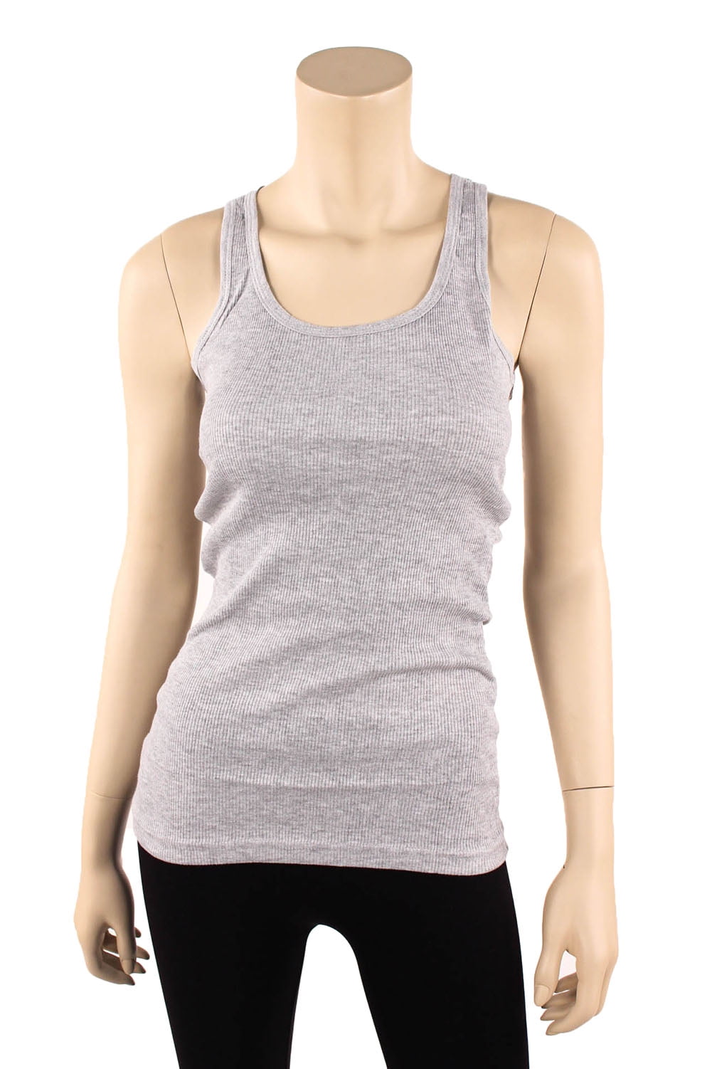 Men 100%Cotton Ribbed Black Tank Top A-Shirt Wife Beater Undershirts