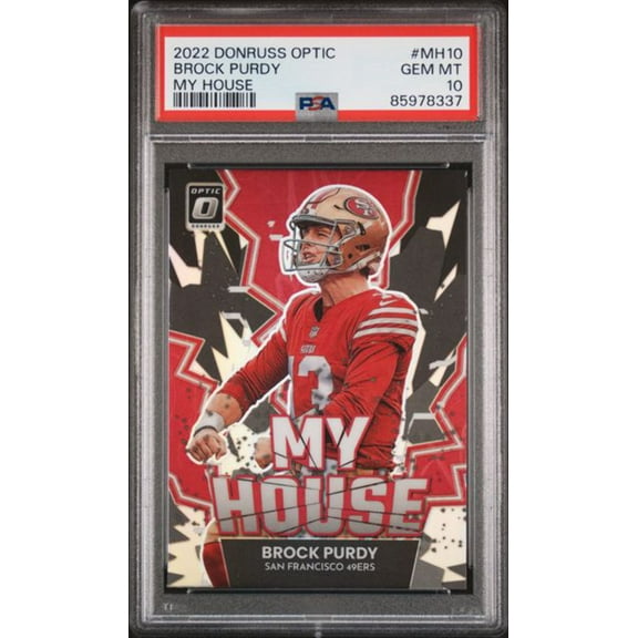 Graded 2022 Panini Donruss Optic Brock Purdy #MH10 My House Rookie RC Football Card PSA 10 Gem Mint