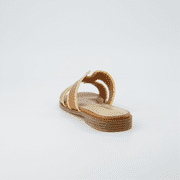Cushionaire Voyage Cutout Strap Slides for Women - Slip On Summer Flats, Comfortable and Trendy Vacation Style Sandals for Women
