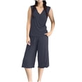 thumbnail image 5 of Riecok Loungewear Sets for Women Plus Size 2 Piece Ruffle Soft Pajama Sets Short Sleeve Top and Capris Summer Sleepwear, 5 of 5