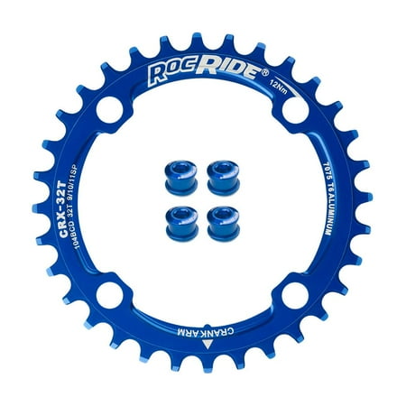 32T Narrow Wide Chainring 104 BCD Blue Aluminum With 4 Blue Aluminum Bolts By RocRide For 9/10/11 Speed. price history on PriceWatchPro