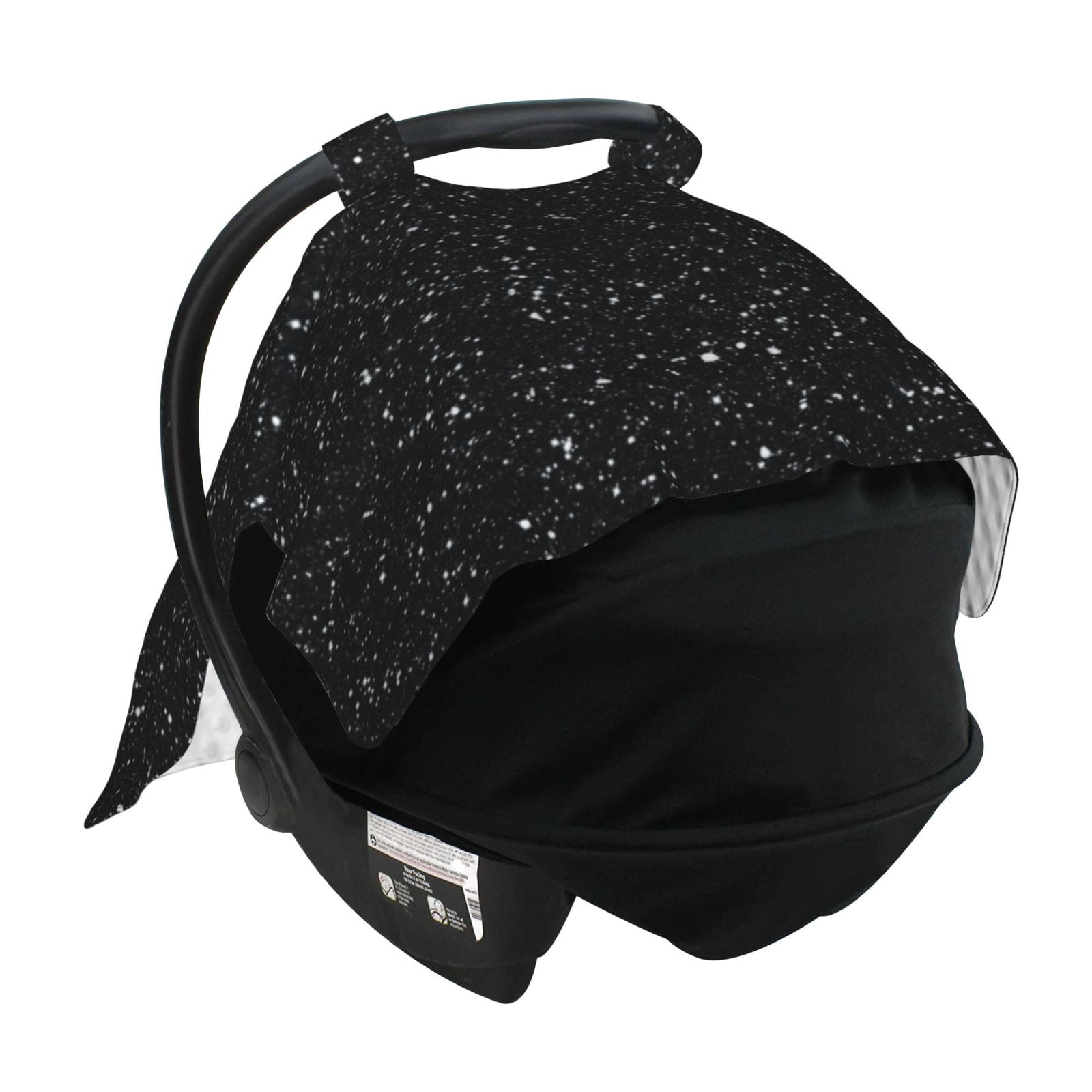 Car Seat Cover Baby - Black Glitter Breathable Infant Car Seat Cover for Baby Carseat, Lightweight Comfort Baby Essentials Must Haves Newborn Stuff for Girl Boy