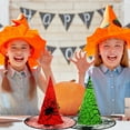 thumbnail image 2 of Hwkond Halloween Wizard Hat Halloween Witch Hat Non-woven Hat Event Party Supplies Props Decoration,Green, 2 of 3