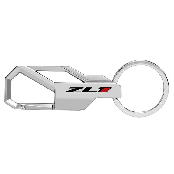 iPick Image for Chevrolet Camaro ZL1 Silver Carabiner-style Snap Hook Metal Key Chain, Official Licensed