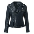 thumbnail image 4 of Daolelai Women's Single-Wear Leather Jacket Motorcycle Leather Jacket Leather Zipper Stitching Leather Jacket, 4 of 7