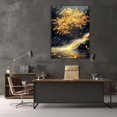 thumbnail image 5 of Mudket Golden Tree Waterfall Canvas Wall Art, floral prints wall art, Framed Nature Landscape Print, Feng Shui Wall Decor for Living Room, Ready to Hang - 12"L x 8"W, 5 of 10