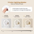 thumbnail image 6 of Small Makeup Dressing Table Vanity Set with Round 3‑Color Dimmable LED Lighted Mirror, 4 Storage Drawers, Solid Wood Legs and Cushioned Stool for Compact Bedroom,White, 6 of 6