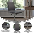 thumbnail image 6 of Flash Furniture Madigan Faux Leather Mid-Back Office Chair with Casters, 300 lb, Gray, 6 of 11