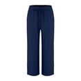 thumbnail image 4 of Kelon Wide Leg Pants for Women High Waisted Elastic Drawstring Casual Lounge Trousers with Pockets L, 4 of 10