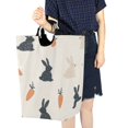 thumbnail image 4 of Yayeee Freestanding Laundry Hamper with Handle Collapsible Large Storage Basket for Clothes, Bunnies and Carrots, 4 of 7