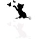 thumbnail image 1 of 2 piezas pegatina de gato para coche BRILLAR negro blanco, 1 of 5