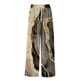 thumbnail image 4 of Women’s Loose Fit Geometric Print Wide Leg Pants with Elastic Drawstring Waist and Functional Pockets for Summer Casual Wear Dark Gray M, 4 of 8