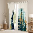thumbnail image 3 of Manfei Kids Christmas Tree Blackout Curtains Set of 2 (52x84 Each), Teal Watercolor Window Curtains, Winter Plant Botanical Curtains and Drapes, Window Curtains Bedroom Decor, 3 of 6