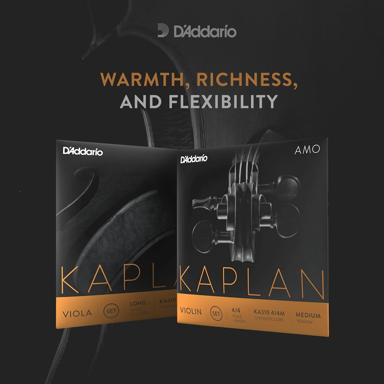 D'Addario Kaplan Amo Series Viola C String 16+ in., Medium