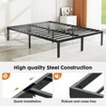 thumbnail image 6 of King Size Bed Frame, Metal Platform Frames No Box Spring Needed, 14 Inches High, Sturdy Steel Slat Support, Easy Assembly, Black, 6 of 6