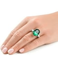 thumbnail image 4 of Pompeii 16x12mm Emerald & 1Ct Pear Shape Diamond Ring 14k Gold Lab Grown (F/G,VS1-VS2), 4 of 6