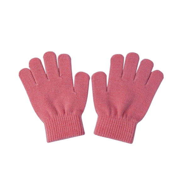 Girl Winter Gloves Fluffy Warm Kids Lined Mittens Winter Knit Gloves for Ages 4-8 Years Boys