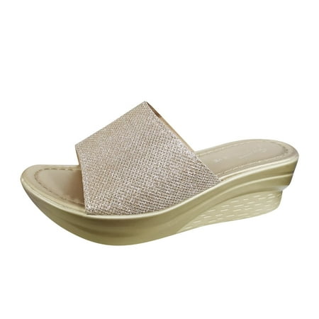 

Women S Wedges Summer Womens Fashion Wedges Open Toe Thick Soled Roman Slippers Sandals Womens Shoes Pu 39