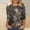 Multicolour, variant on Jacenvly Tops for Women Trendy Clearance Women's Ladies' 3/4 Sleeve Flowers Printed Round Neck Long Sleeve Round Neck Top/Shirt Women Tops on Sale