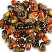 Yarssir Craft Acorns - 100 Pieces Artificial Acorn Decor for Crafting and Decoration