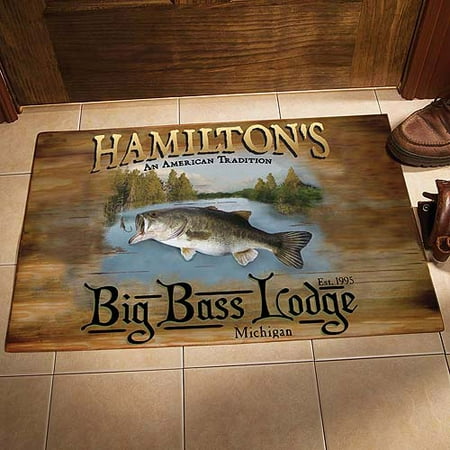 Personalized Big Bass Lodge Doormat