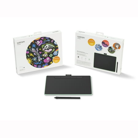 UPC: 0753218986818 | Wacom Intuos Wireless Graphic Tablet with 3 Bonus Software Included  10.4  X 7.8   Black with Pistachio Accent (CTL6100WLE0)
