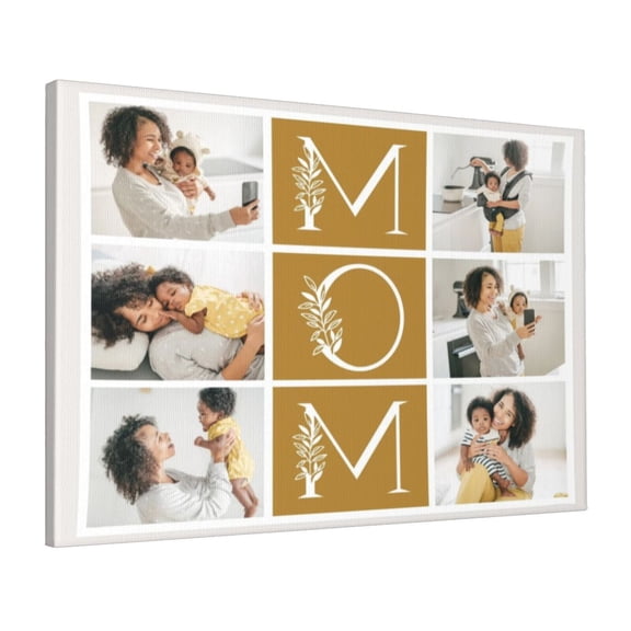 Custom Canvas Prints Father Dad Father's Day Mom And Baby Mother's Day Personalized Photo Image Collage DIY Framed Kit Wall Art Picture Room Decor 16x20 inch