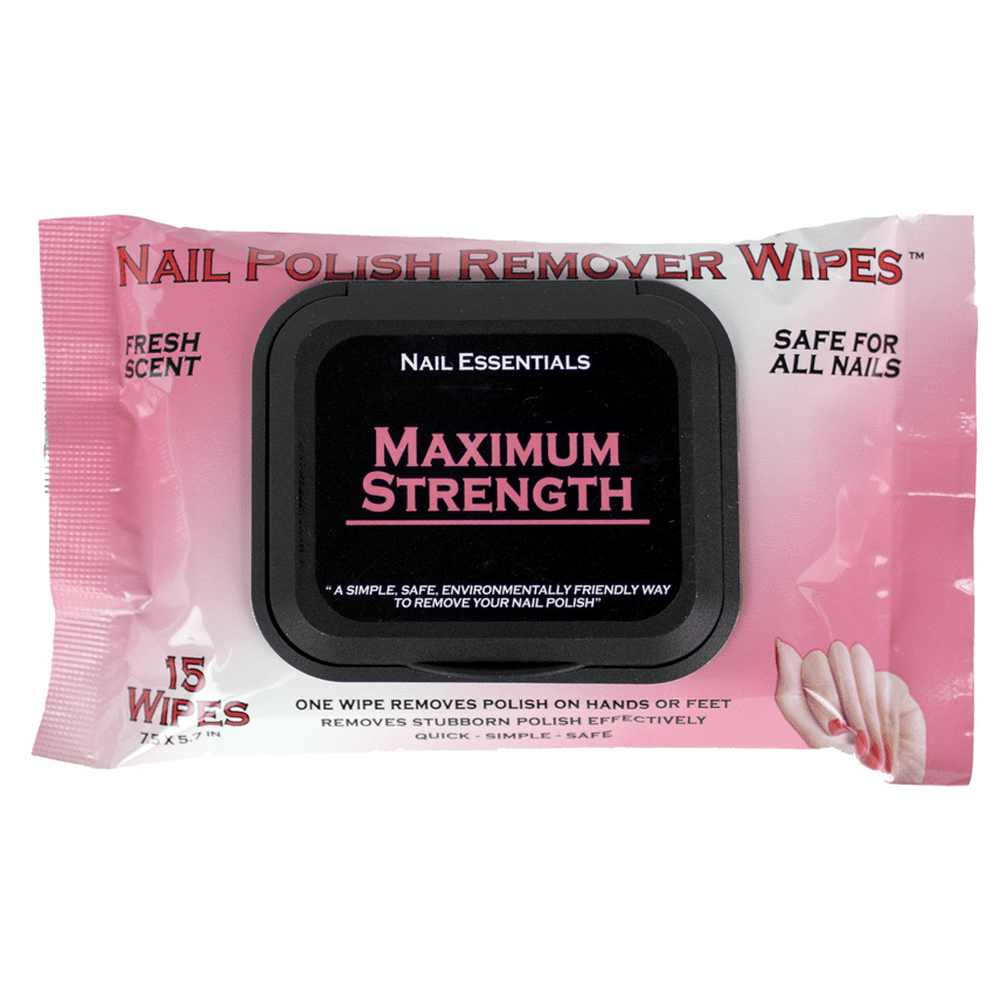 Nail Essentials Nail Essentials Nail Polish Remover Wipes, Maximum Strength