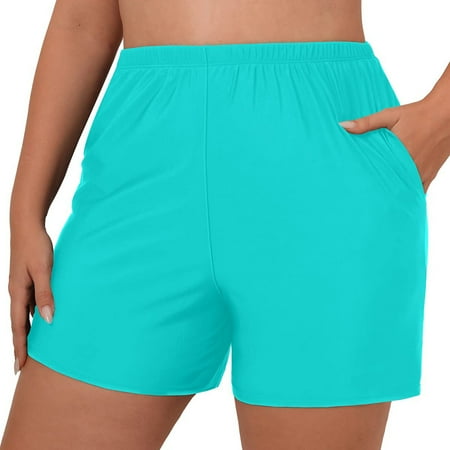 Pxiakgy swim shorts women Women Plus Size High Waist Bikini Bottoms Swim Briefs Beach Shorts Ruched Bottom High Cut Swim Bottom Full Coverage Swimsuit Bottom Sports Yoga Shorts Mint Green + S