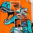 thumbnail image 6 of RUTAYY Children Boys Outfits Sets Cartoon Dinosaur Design Sleeveless Top + Full Print Dinosaur Shorts Sports Suit Cute Sweet Clothing, Orange, 6-7 Years, 6 of 9