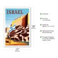 thumbnail image 2 of Israel - Zionist Heroic Girl Holding Israeli Flag - Walls of Jerusalem - Vintage Airline Travel Poster by Maurice Renluc c.1949 - Master Art Print (Unframed) 12in x 18in, 2 of 4