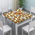 thumbnail image 3 of Cream and Brown Of Leopard Print Square Fitted Tablecloth with Elastic Edge,Square Table Cover,Washable Elastic Table Cover for Home Kitchen Party Decor 34"x34", 3 of 6