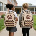 thumbnail image 5 of Whosucclay Brown Wavy Stripe Pattern 17 Inch Kids Backpack, Backpack for Boys Girls, Large Capacity Adjustable Straps School Bag for High School Middle School, 5 of 8
