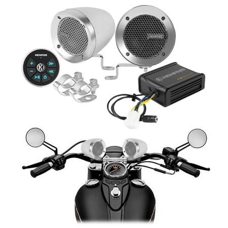 Memphis MXABMC2BTBT Motorcycle Audio System w/(2) Speakers+Bluetooth Controller