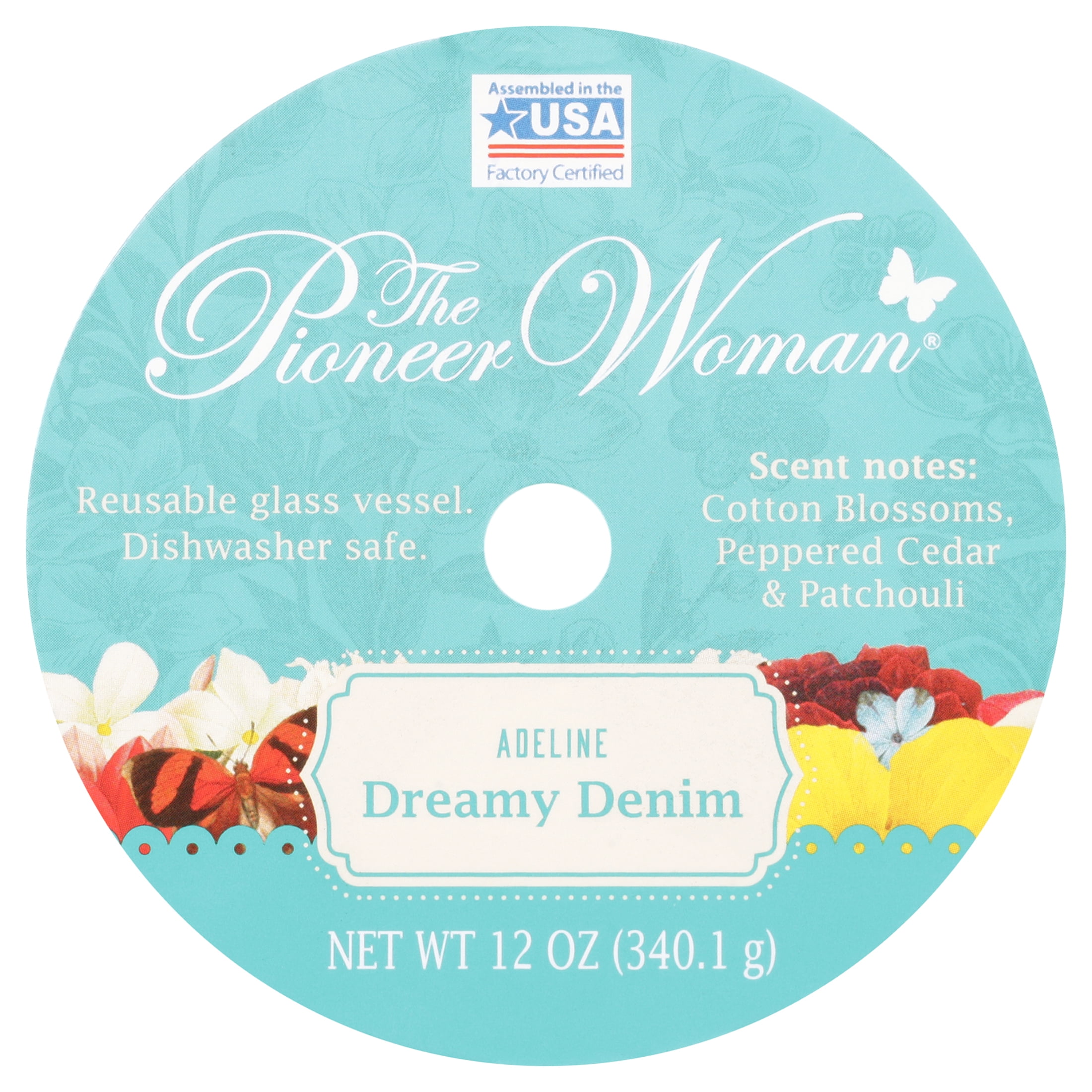 The Pioneer Woman Dreamy Denim Adeline Candle, 12 oz.