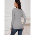thumbnail image 2 of Womens Long Sleeve T Shirt Scoop Neck Shirts Skinny Fitted Casual Basic Tops, 2 of 5