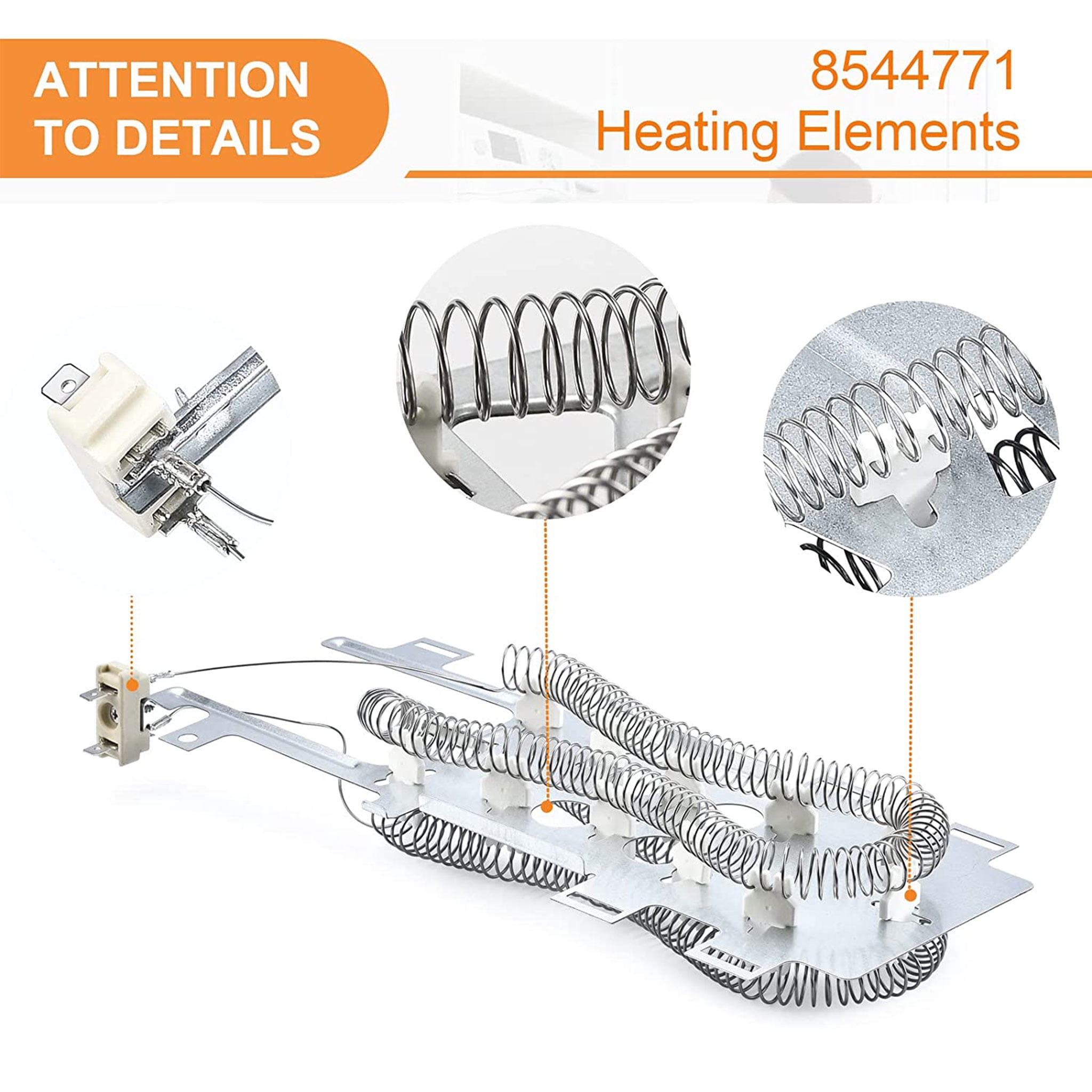 Beaquicy Dryer Heating Element & Thermal Cut-Off Kit for Whirlpool Dryers