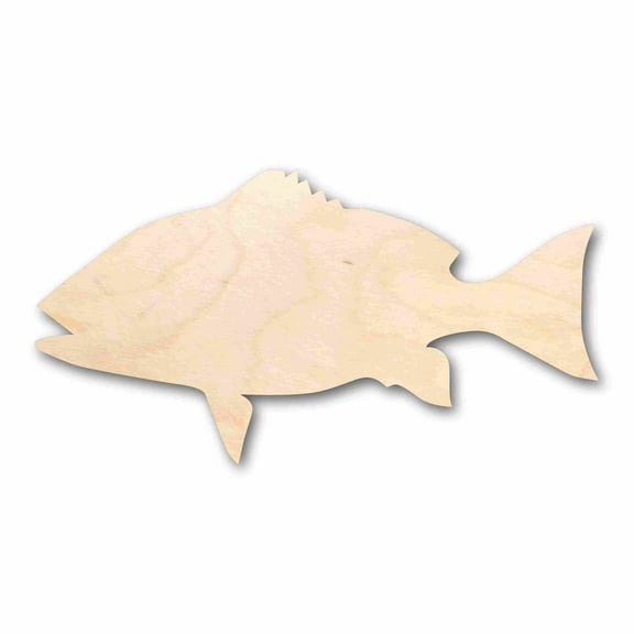 Unfinished Wood Red Snapper Fish Silhouette - Craft- up to 46" DIY 24" / 1/8"