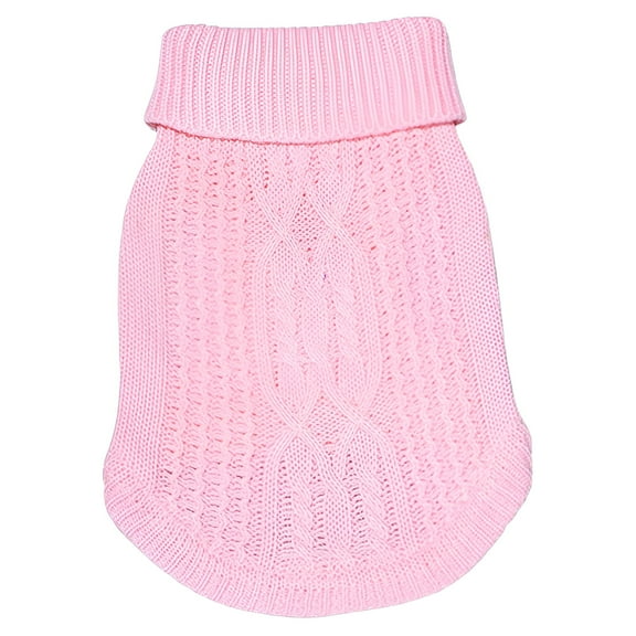 TELOLY 1Pcs Dog Sweater,Polyester Dog Sweaters,Kitten Clothes,Pink,M