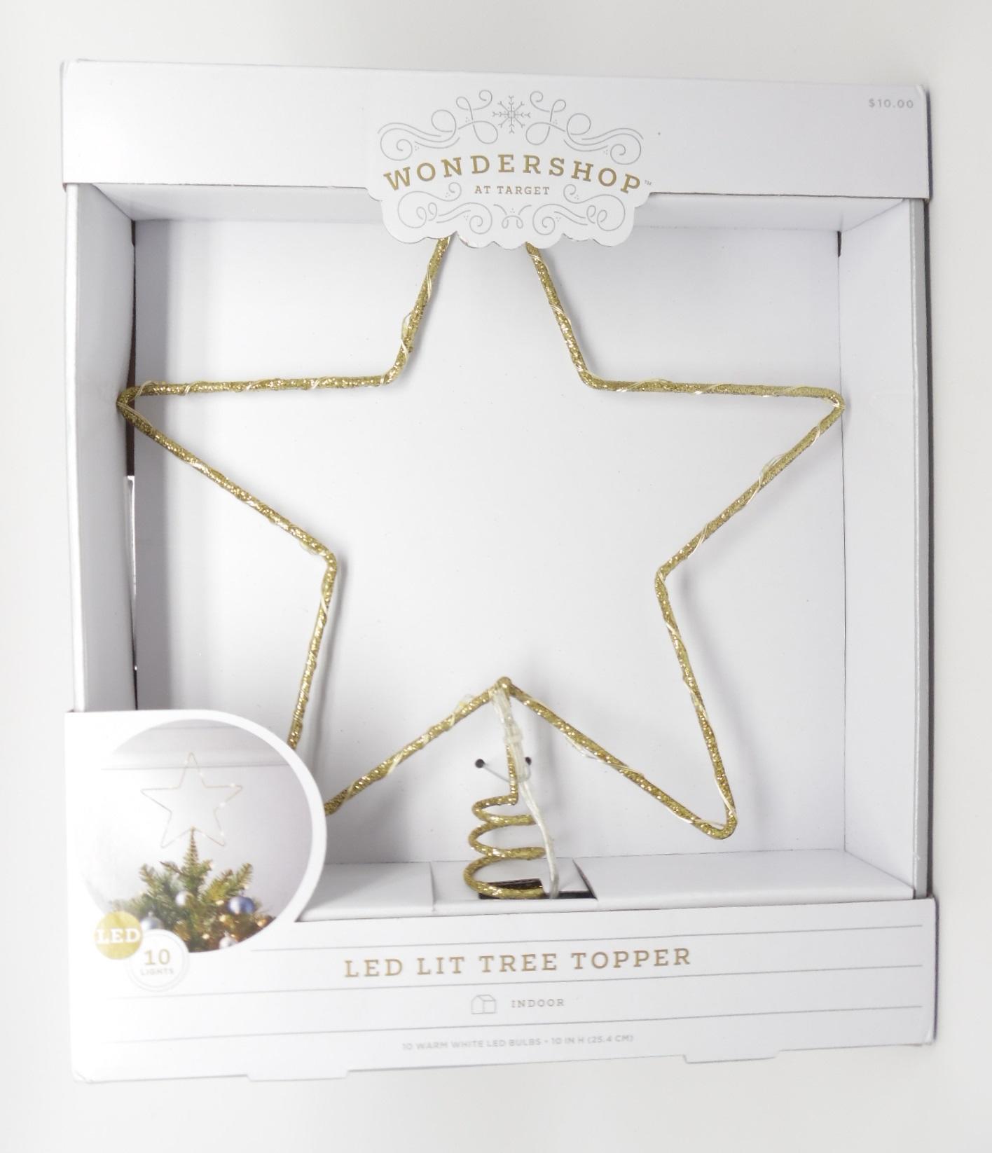 LED Lit 10in Dewdrop Gold Glitter Metal Open Star Indoor
