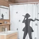 thumbnail image 1 of Cortina de Baño Impermeable Juana Gallo con Diseño de Silueta Cantante Blanca, 1 of 7
