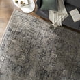 thumbnail image 5 of Hauteloom Minob Living Room, Bedroom Area Rug - Distressed Floral Abstract - Traditional Transitional Oriental - Gray, Charcoal, Dark - 2' x 3', 5 of 15