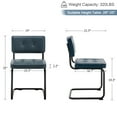 thumbnail image 3 of Zesthouse Mid-Century Modern Dining Chairs Set of 2, Upholstered Faux Leather Dining Room Chairs with Back and Black Legs, Armless Side Chairs for Kitchen & Dining Living Room, Blue, 3 of 12